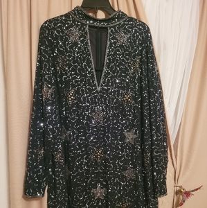 Plus Size Beautiful Beaded Star Themed Dress